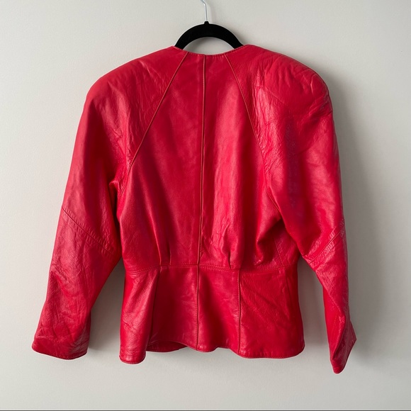Vintage Boutique Of Leathers Red Jacket Womens Medium - Picture 5 of 7